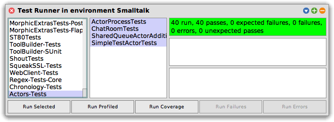TestRunner on Actors-Tests